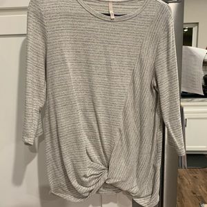 Gray Striped Blouse